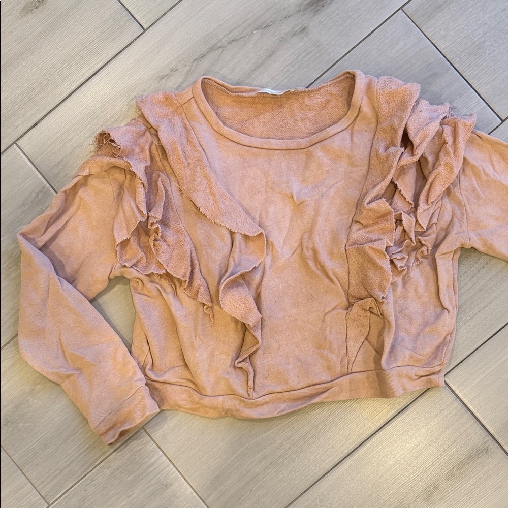 Loveshackfancy size XS Ruffled Pink Long Sleeve Top fits size 2- 4-6